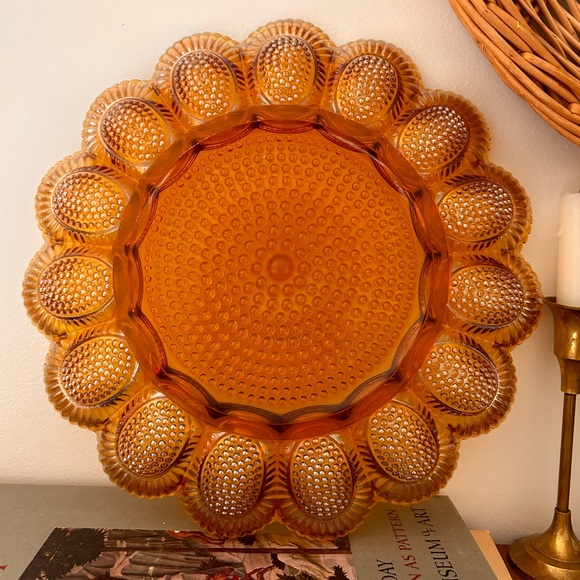 SOLD- Carnival glass devilled egg plate - Picture 3 of 4